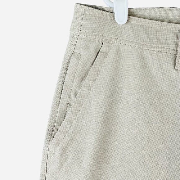 Hang Ten Men's Beige Shorts Size 40 Flat Front Zip Drawstring Waist Pockets - Picture 3 of 13